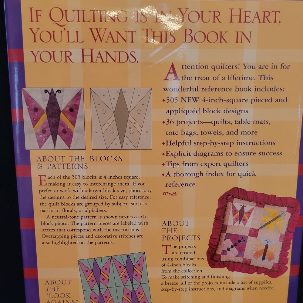 Better Homes & Gardens 505 Quilt Blocks - Plus 36 Beautiful Projects to Make. - Picture 5 of 5